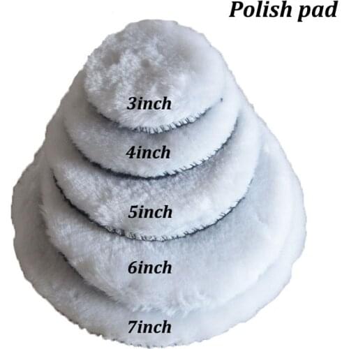 3/4/5/6/7Inch Soft Car Polishing Pad Round Imitated Wool Car Body Waxing Polisher Discs Pad Soft Wool Maintenance Cleaning Tool
