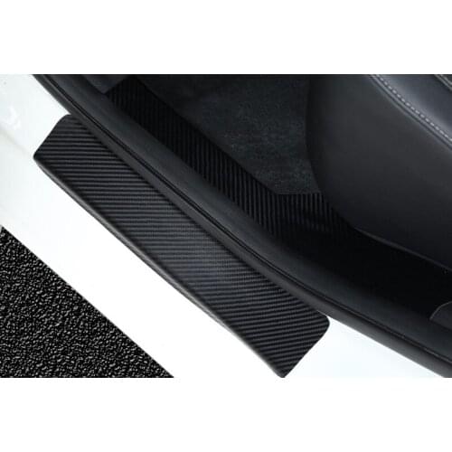 4D Carbon Fiber Car Door Sill Sticker Anti Scratch None Slip Door Sill Guard Lnterior Scuff For KIA Sportage Car Styling
