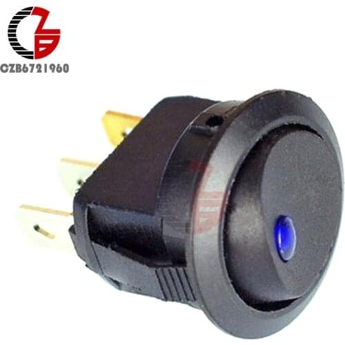 2Pcs AC 125V 250V Toggle Switch 3 Pins 4 Colors Car Round Dot LED Light Rocker Push Button Switch
