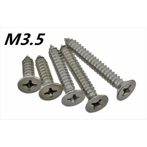 50pcs M3.5*6.5/9.5/13/16/19/22/25/30/32/3538/40/45/50mm stainless steel cross flat head self-drilling screw self-tapping screw