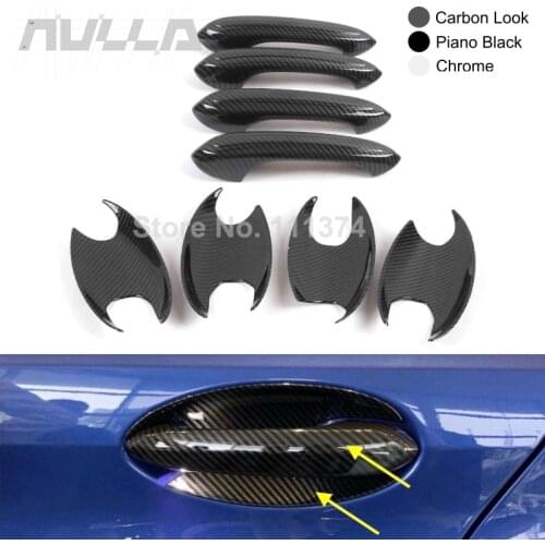 ABS Carbon Look Chrome For BMW 3 Series G20 2019 2020 2021 Car Exterior Door Handle Bowl Decoration Frame Cover Trim Accessories