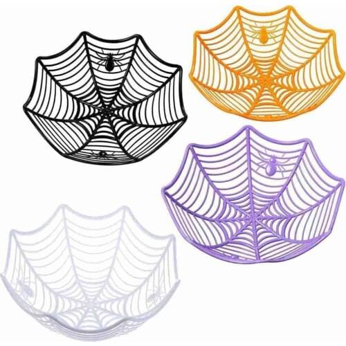 Halloween Spider Web Bowl Fruit Plate Candy Biscuit Package Basket Bowl Trick Or Treat Decor For Halloween Party Supplies