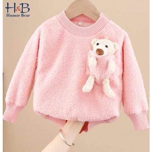 Humor Bear Kids Sweater Top New Autumn Long-sleeve T-shirt Children Clothes Cartoon Bear Cute Coat Outwear Clothes