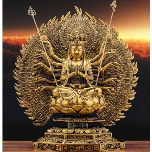 Home Decor Handwork Figures Statues & Sculptures Room Decors Thousand-Hand Bodhisattva Buddha Tabletop Ornaments Of BuddhistHall