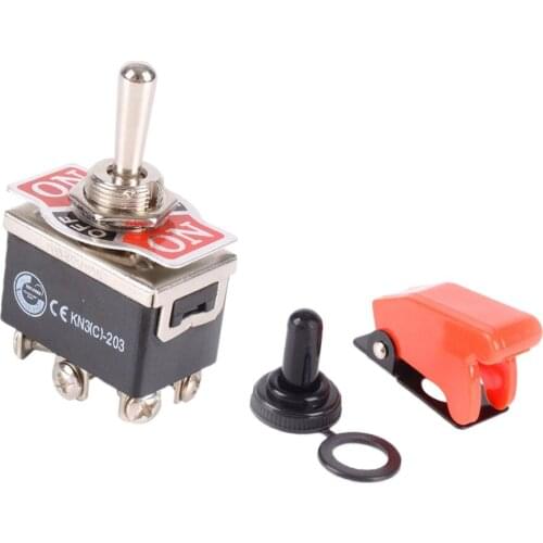 DPDT On Off On 3 Positions Toggle Flick Switch Waterproof Cap Universal