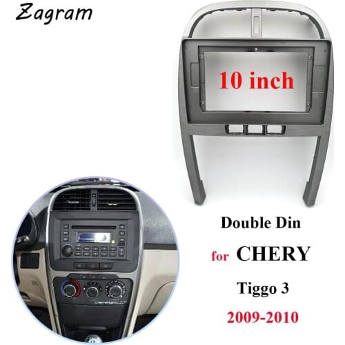 Double Din 10 Inch Car Radio DVD Dashboard Audio Panel Fascia Frame for Chery Tiggo 3 2009-2010