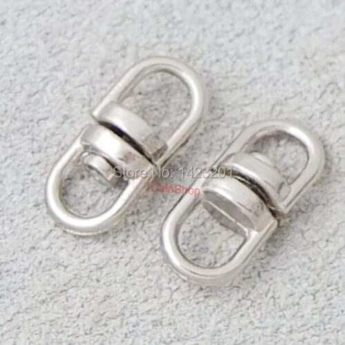 13 x 6mm 100 pcs / Lot SWIVEL Connectors double ended swivel key ring clasp Clip 360 degress
