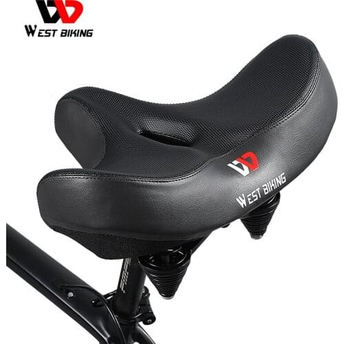 WEST BIKING Ergonomic Soft Bicycle Saddle Widen Thicken Cushion Pad MTB Road Bike Saddle Comfortable Breathable Cycling Seat