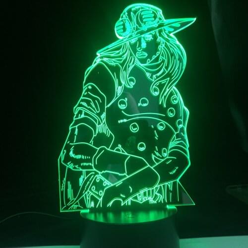 Gyro Zeppeli 3D LED Light for Bedroom Decor Light Birthday Gift for Manga Lamp Anime JoJo Bizarre Adventure Dropshipping Best