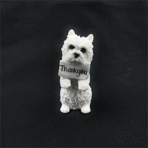 JJM West Highland White Terrier Dog Stand Pet Figure Collector Animal Kid Toys Crafts Souvenirs Gift Decor Vehicle Simulation