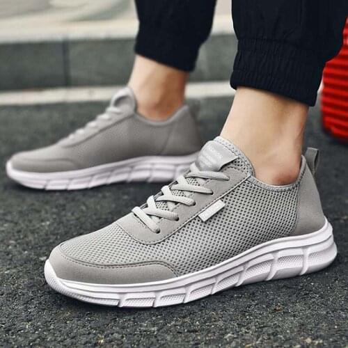 Men Sneakers Vulcanize Lace-up Men Shoes Platform Sneakers Solid Men Casual Shoes Male Mesh Flats Shoes Sneakers Plus Size