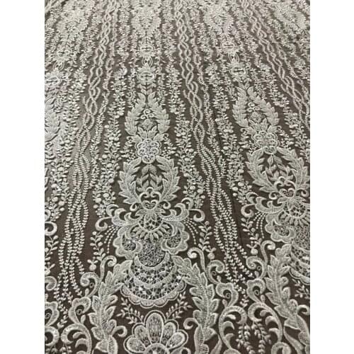 Embroidered lace fabric good looking J-52027 bridal lace fabric wholesale african french lace fabric