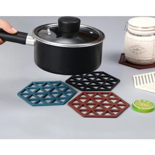 Cute Coaster Hexagon Shape Silicone Cup Pad Slip Insulation Pad Cup Mat Pad Hot Drink Holder Table Decoration for Home & Kitchen
