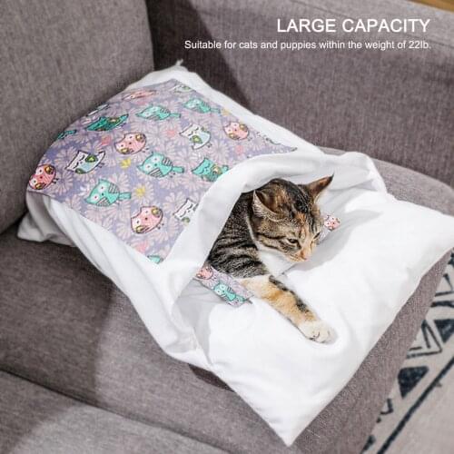 Cat Bed Cat House Cats Sleeping Bag Pet Cave Sleeping Bag Zipper Felt Cloth Pet Nest Bed For Cat Pet Supplies Cats House