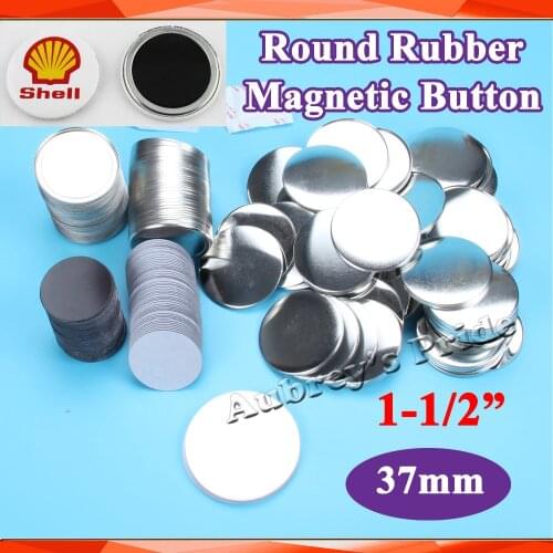 1-1/2" 37mm 100 Sets Soft Rubber Magnetic Fridge Magnet Button Supply Materials for l Badge Button Maker