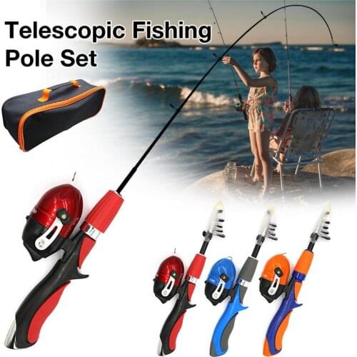 Telescopic Fishing Pole Set Portable Lightweight Comfortable Grip Fishing Rod Kit For Beginners Children