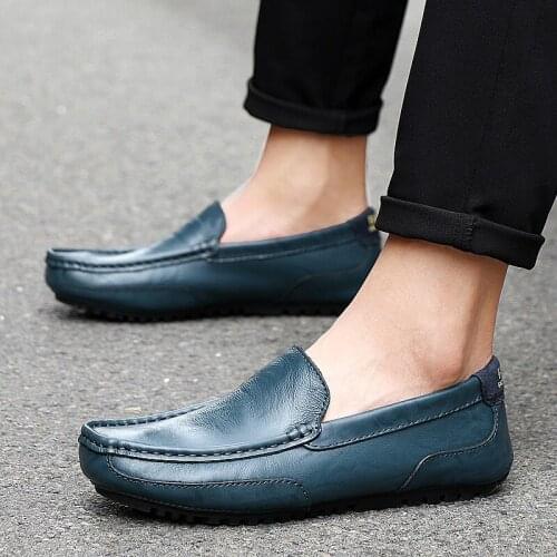 Shoe new summer casual para casuales flat black shoes sale fashion Mens leisure 2020 loafers male comfortable leather men man