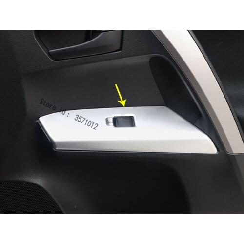 Car Inner Door Window Glass Panel Armrest Lift Switch Button ABS Chrome Trim Frame 4pcs For Toyota RAV4 2016 2017 2018