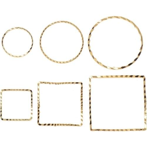 10Pcs Round Square Geometric Metal Frame Jewelry UV Resin Charms Bezel Setting