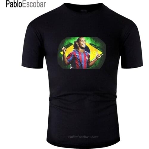 Print Funny Ronaldinho Brazil Barca Print Mens Tshirt Round Collar Men Tee Shirt Streetwear Plus Size S-5xl Hip Hop