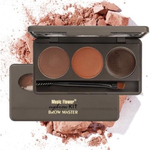 Three-Color Eyebrow Powder Do Not Faint yan xian fen Trimming Waterproof Long-lasting Not Makeup Removing eyebrow makeup kit