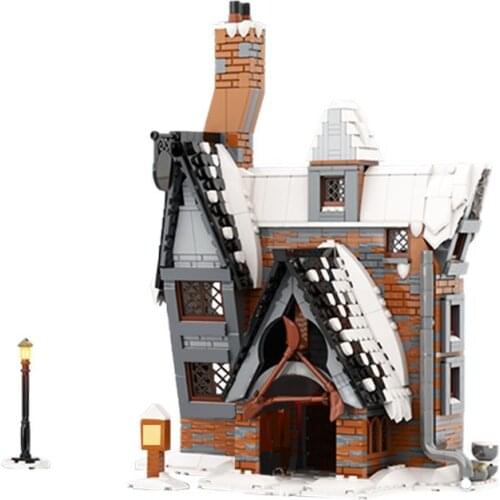 MOC Christmas Winter Scenery Holiday Cottage Streets Cape Reindeer Santa Claus Building Blocks Kids Friend Toys Best Gifts