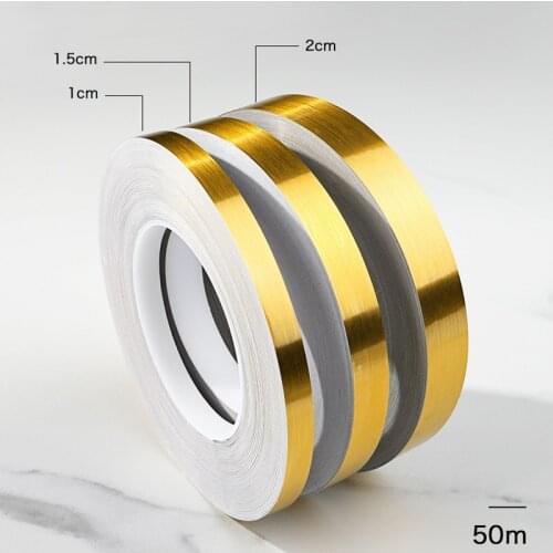 Self adhesive United States seam drawing gold and silver black floor trim waterproof joint wall gap home decoration 50M / roll