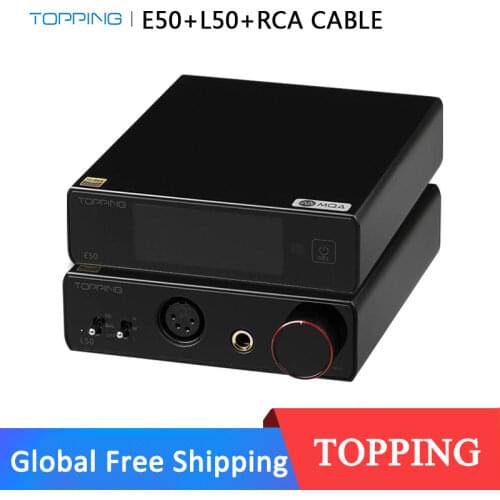 TOPPING E50 Hi-Res ES9068AS dac MQA FULL Decode+TOPPING L50 NFCA Headphone Amplifier SE+BAL Input Audio Amp 6.35mm/XLR Output