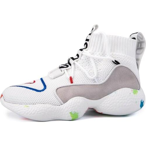 Knit Vamp High Top Sneakers Men Women Size 35-47 Life Running Shoes Breathable Sport Shoes Zapatillas Hombre Deportiva