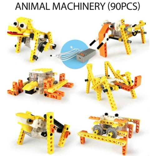 Vanger electric gear machine animal building Popular Science Series puzzle assembly model early education power boy toy