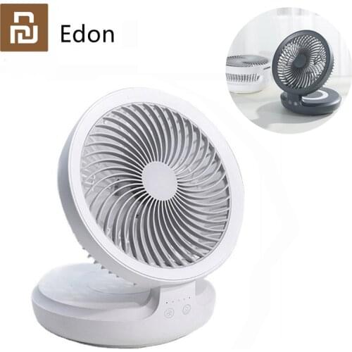 Edon E808 Wireless Suspended Air Circulation Fan USB Rechargeable Folding Electric Fan Night Light Touch Control 4 Wind Speed