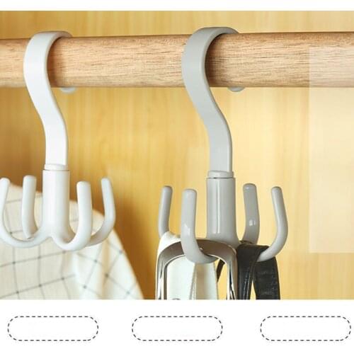 For Kitchen and bathroom rotating four-claw hook, nail-free and punch-free plastic hook, multifunctional coat hook
