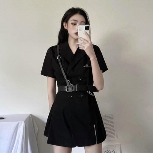 WERUERUYU Double Breasted Sexy Dress Summer Vintage Casual Female Fashion With Belt Women Es