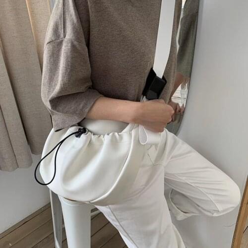 Women Ruched Handbag Women Pu Crossbody Bags Large Capacity Tote Wide Strap Shoulder Bags Messenger Purses Casual Travel Bag