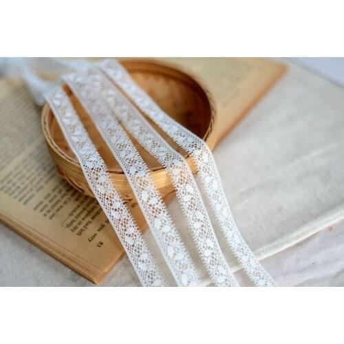 10 Meters 1.3cm Width Smooth White Lace Trim Embroidered Net Home DIY Lace Applique Ribbon Sewing Craft