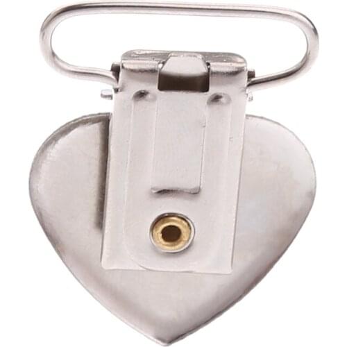 10Pcs Heart Shape Insert Baby Pacifier Metal Holder Suspender Clips Mitten Craft Y1QF