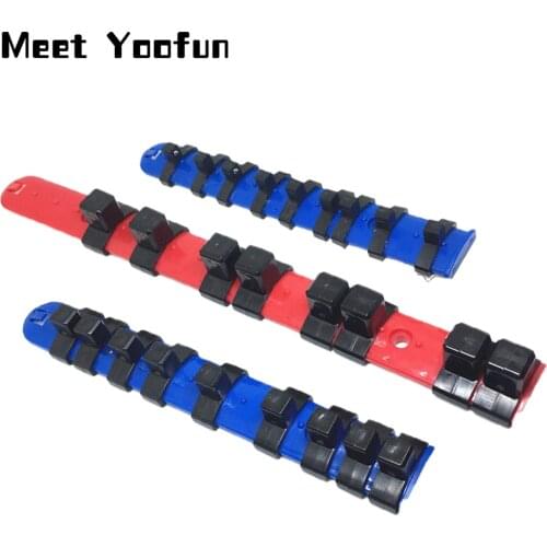 2pcs Storage Rack for Socket Tools Drive Rail Bracket Wall Holder Wrench 1/4" 3/8" 1/2" Straight Plastic Universal Sleeve Frame