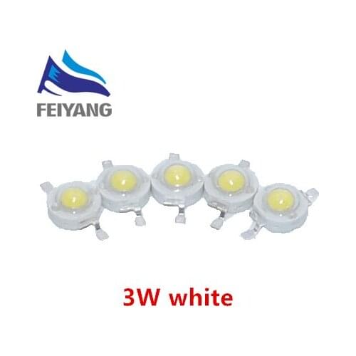 200Pcs/Lot Real Original Epistar Chip 3W White LED Bulb Diodes Lamp Beads 180lm-200lm