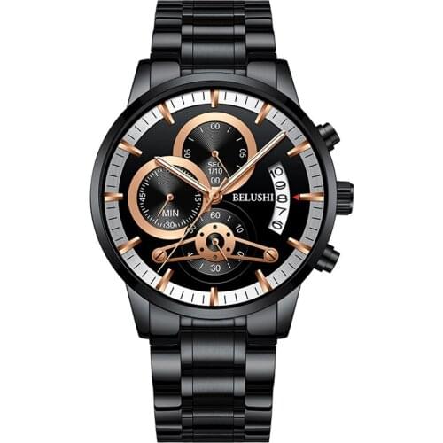 2020 Top Brand Multi Functional Mens Watch Relojes Para Hombre Stainless Steel Waterproof Quartz Wristwatch Male Clock Man Watch
