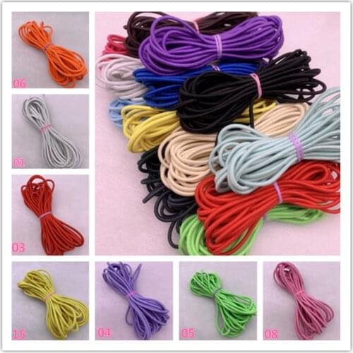 5 Yards/lot 2.0 2.5mm Hight-Elastic Bands Spool Sewing Band Round Elastic Cord Diy Handmade Sewing Materials