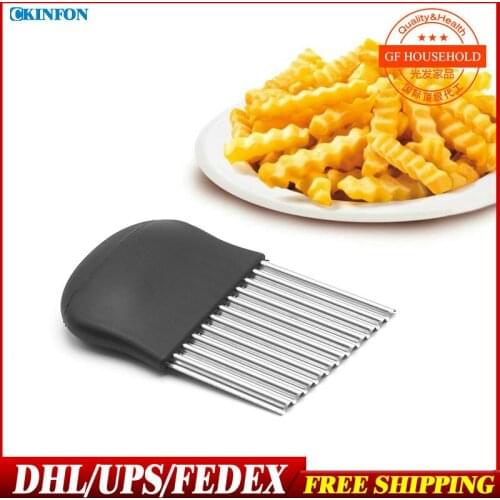 50Pcs/Lot KC1002 Manually Slicers Multifunction Cut French Fries Ripple Wave Kitchen Knives Cut Potatoes Slicing Knife