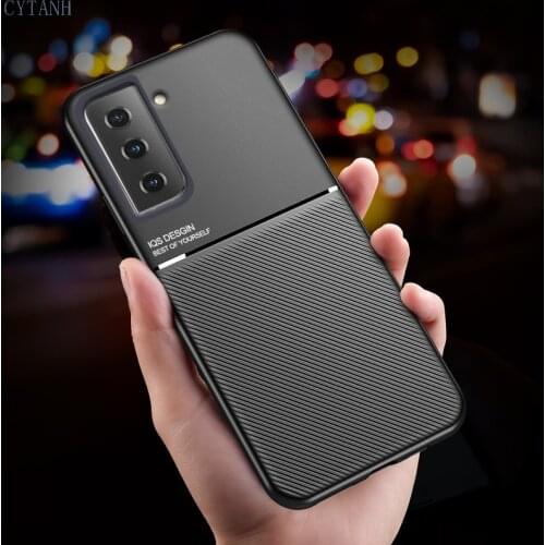 Car Magnetic Holder Case for Samsung Galaxy S21 S 21 5G SM-G991B SM-G991B/DS 6.2" Soft Silicone Shockproof Coque Cover For S21