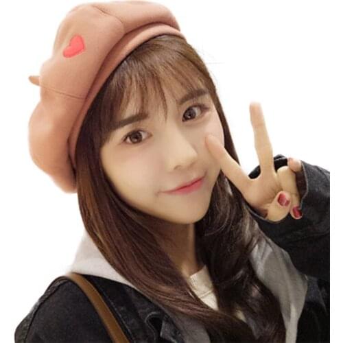 Women Beret Hat Fashion Lady Autumn Winter Woolen Cap Girls Solid Color Beret Hats Flat Caps Outdoor Keep Warm Wool Hat TG0195