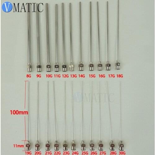 Free Shipping 10pcs 10G-30G Tube Length 10cm 100mm Ce Approved Dispensing Metal Tips