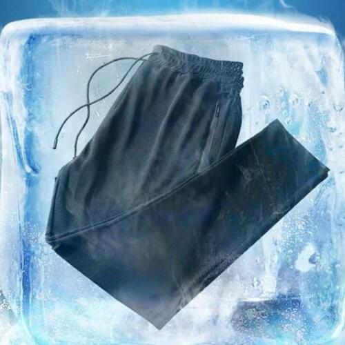 Pleated Straight Pants Mens Fashion Solid Color Elastic Waist Casual Pants Men Streetwear Loose Japanese Ice Silk Trousers Mens