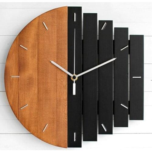 Wooden Wall Clock Modern Design Vintage Rustic Shabby Clock Quiet Art Watch Home Decoration WF1103