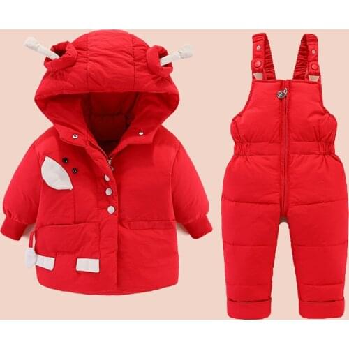 Kids Snowsuit Winter -30 Degrees 2020 New Baby Boy Girl Clothing Set Duck Down Jacket Ski Overalls Coat + Jumpsuit Toddler Parka