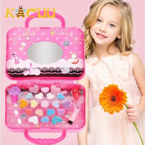 Kid Make up Suitcase Cosmetics Girls Toy Beauty Safety Makeup Box Lipstick Girl Kid Toy Gift Children Makeup Girl Games Gifts