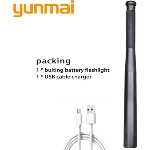Baseball Bat LED Flashlight XM-T6 Built-in Battery Handheld Self-defense Safety Flashlight Mobile Phone Mobile Power Lantern B9