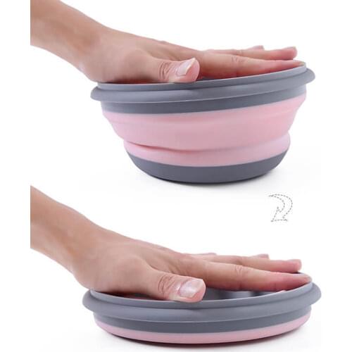 Hot Sale 3pcs Folding Bowl Outdoor Camping Tableware Sets Lunch Box Portable Salad Bowls with Lid for Hiking Cooking Supplies